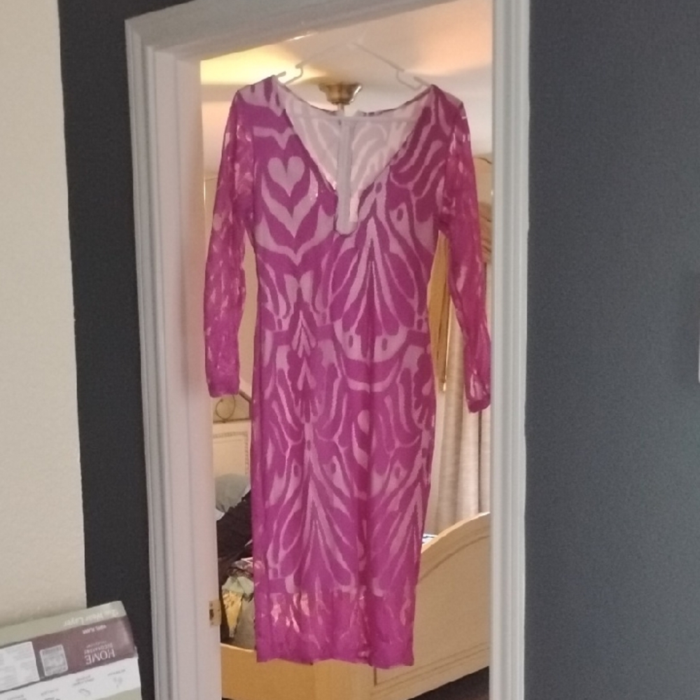Elegant Pink Lace Dress